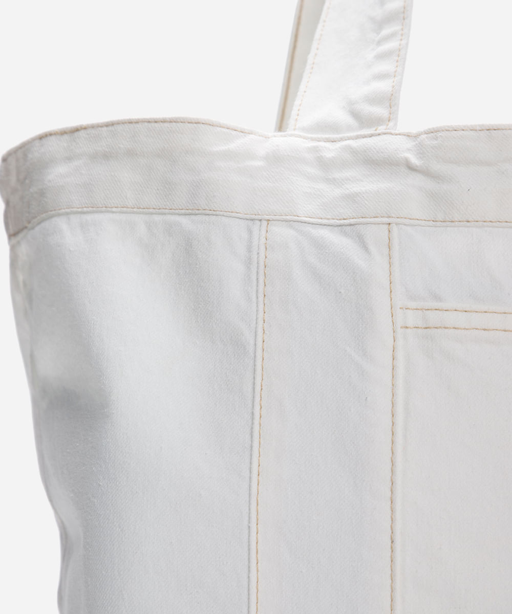 bolsa shopper de sarja off white