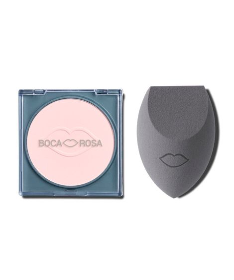 kit boca rosa esponja e pó translúcido jujuba