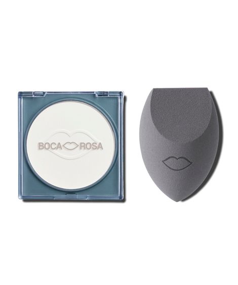 kit boca rosa esponja e pó translúcido cocada