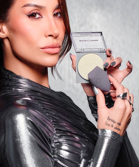 kit boca rosa esponja e pó translúcido cuscuz