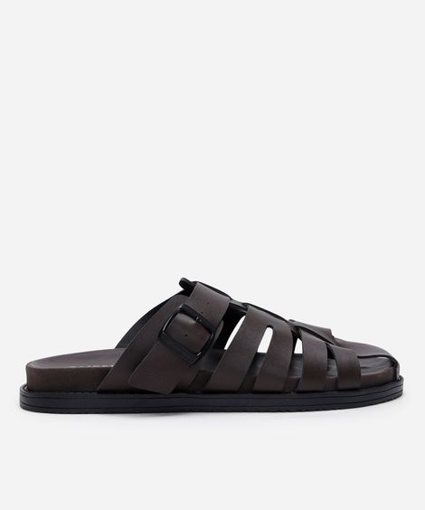 mule clog anatômica com recortes oneself marrom