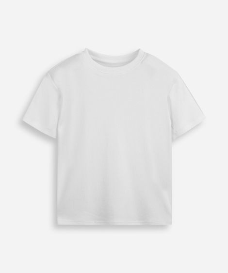 camiseta infantil de algodão peruano off white