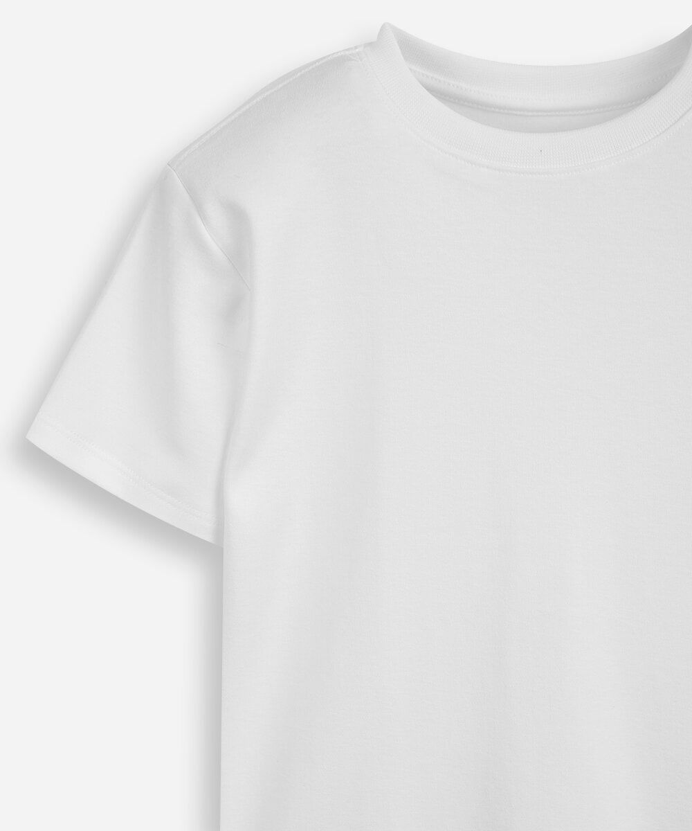 camiseta infantil de algodão peruano off white