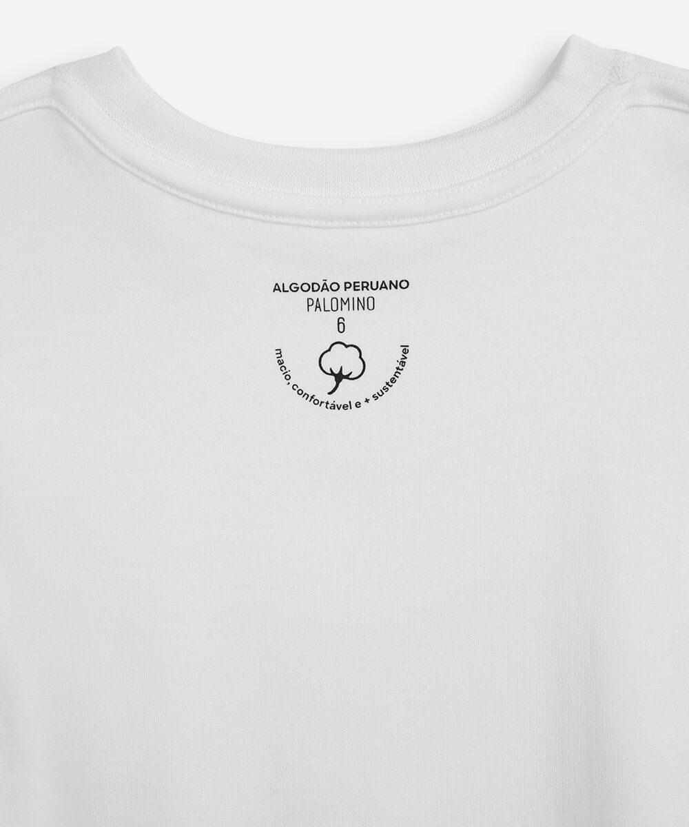 camiseta infantil de algodão peruano off white