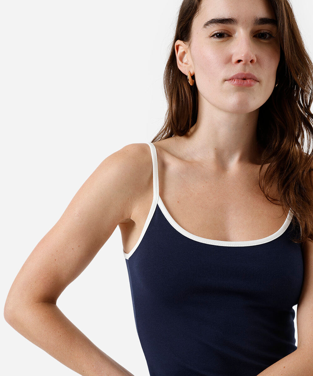 vestido curto alça fina feminino de algodão básico azul