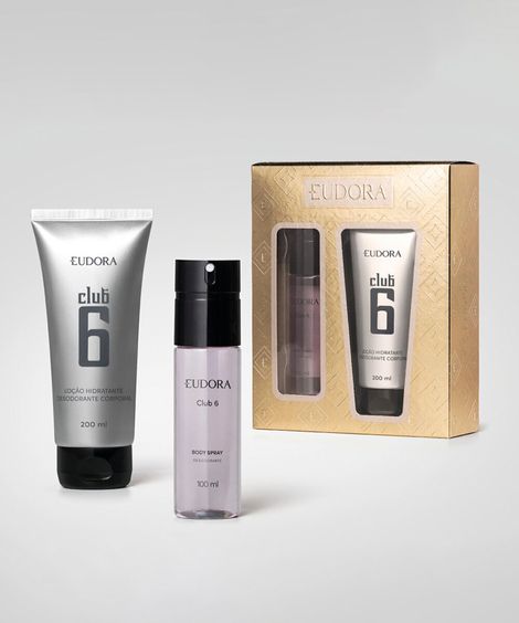 kit masculino eudora club 6 body spray 100ml e loção corporal 200ml