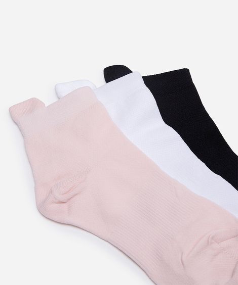 kit de 3 meias femininas cano médio cea sports colorida