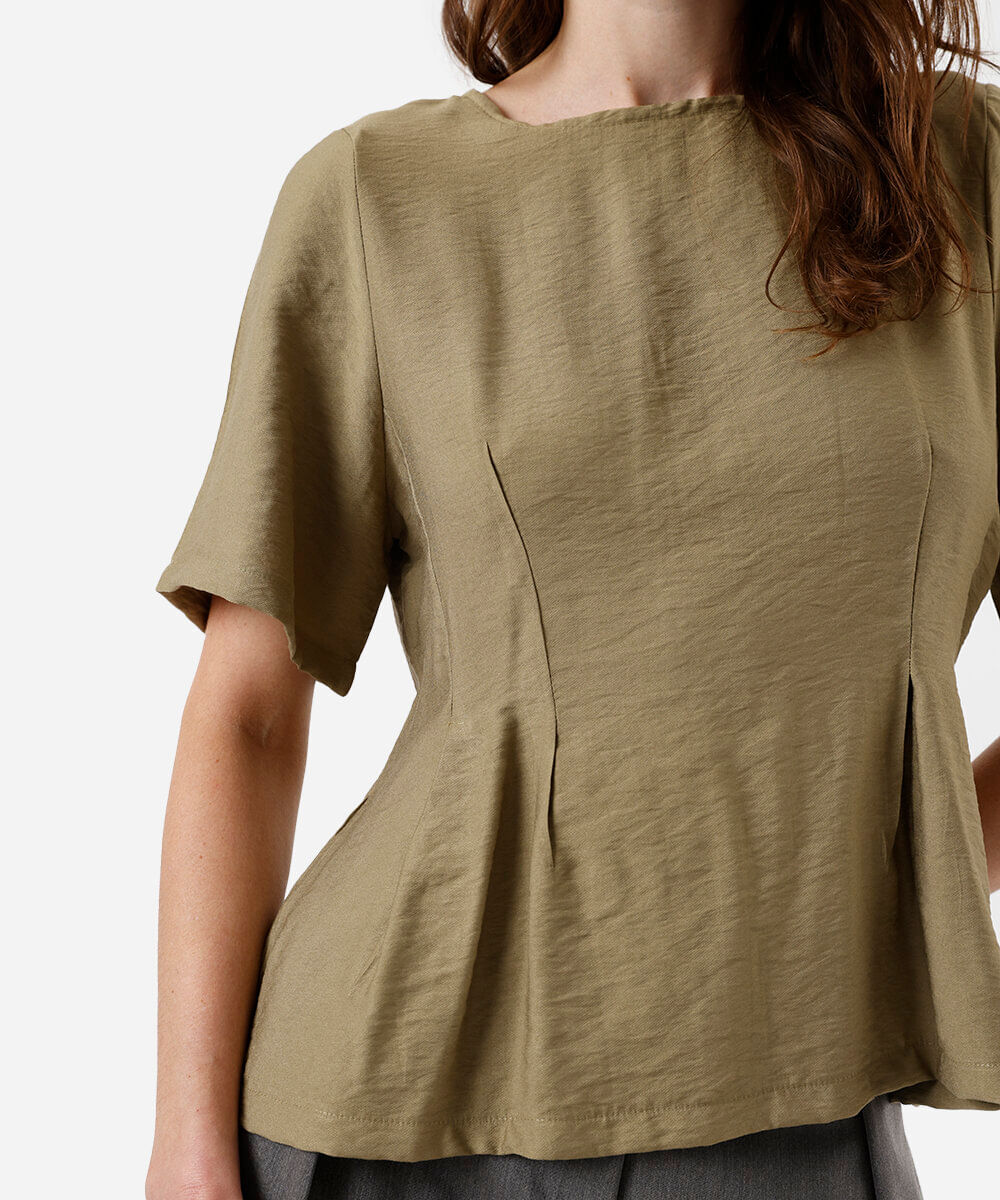 blusa feminina de viscose com pregas verde
