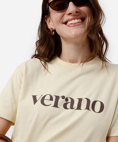camiseta feminina de algodão verano amarela