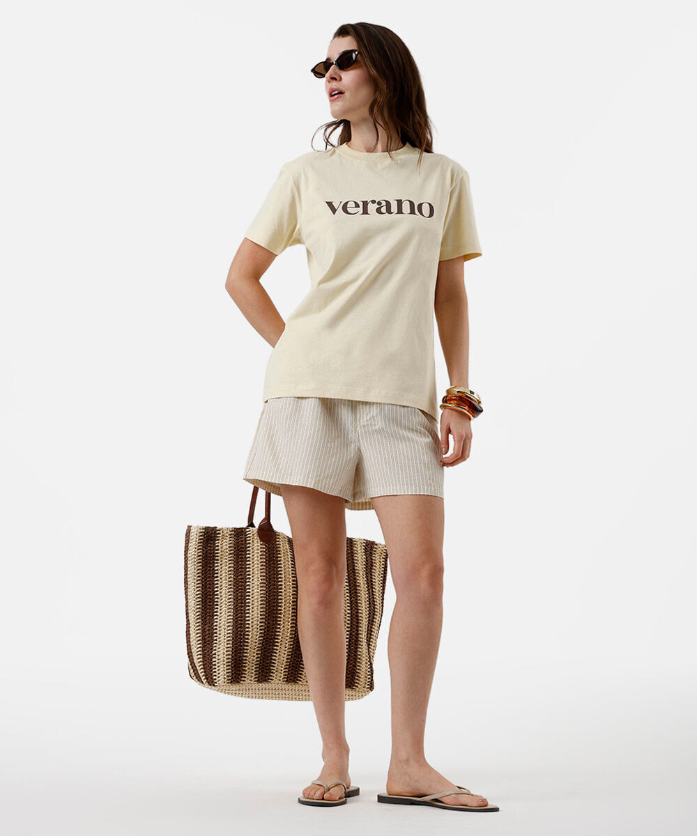 camiseta feminina de algodão verano amarela