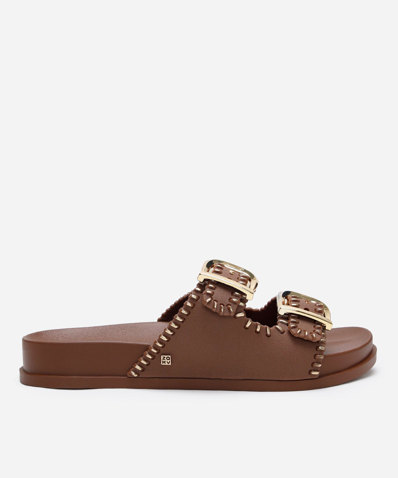 rasteira feminina slide fire zaxy marrom