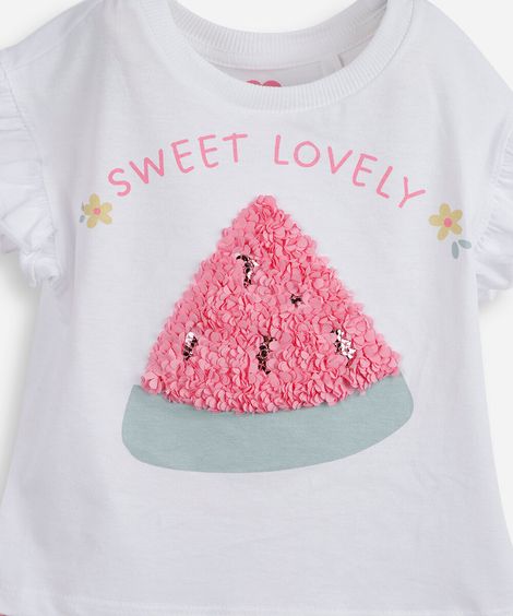 conjunto curto infantil de algodão texturizado off white