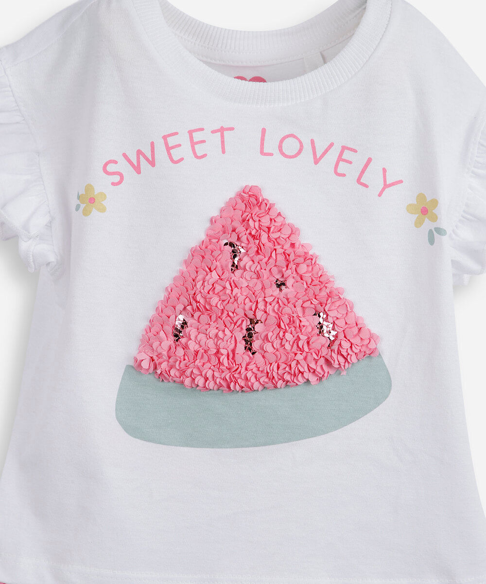 conjunto curto infantil de algodão texturizado off white