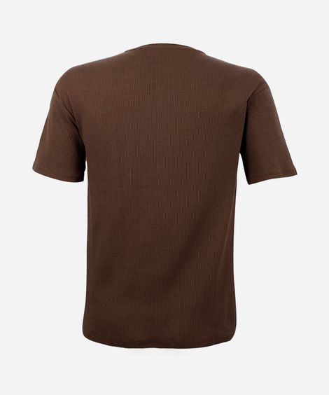 camiseta juvenil de algodão texturizada marrom