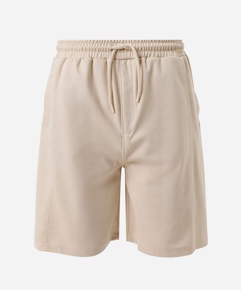 bermuda juvenil com bolsos bege