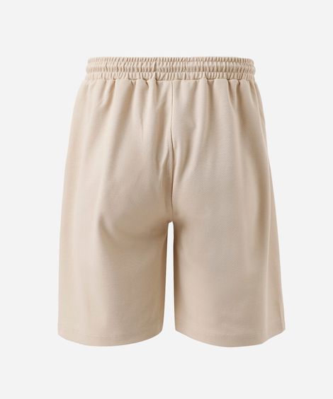 bermuda juvenil com bolsos bege