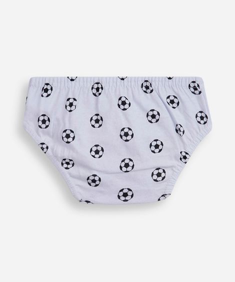 kit de 3 cuecas infantis em algodão futebol colorido