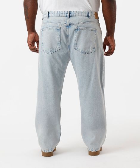 calça reta masculina jeans plus size azul