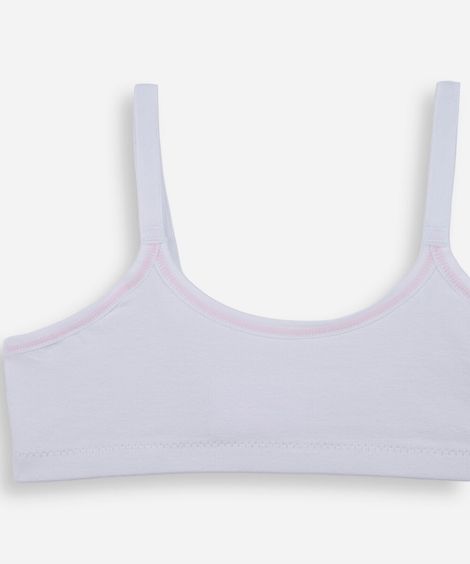 conjunto de calcinha e sutiã infantil em algodão delrio branco