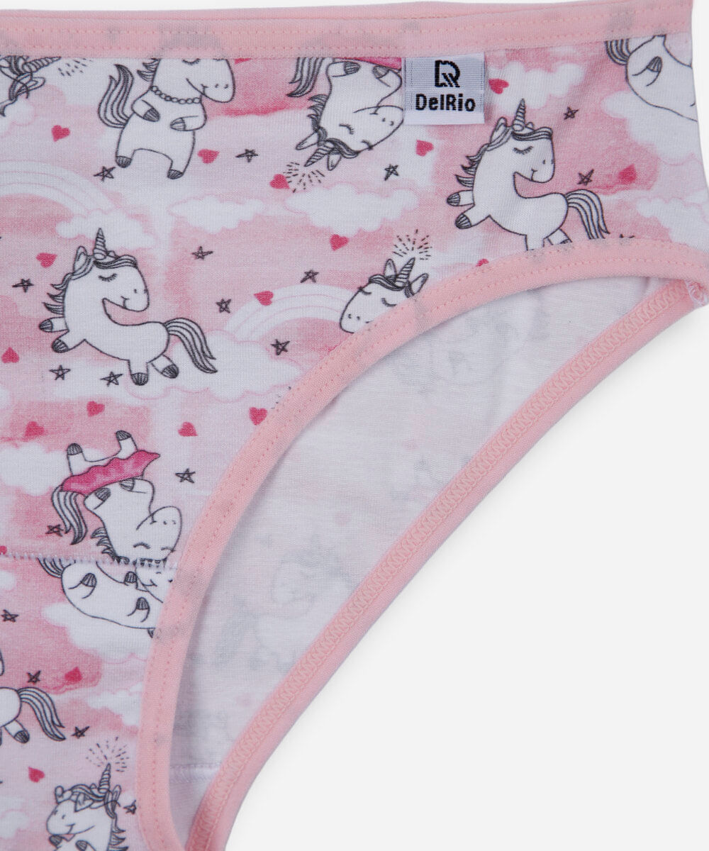 conjunto de calcinha e sutiã infantil em algodão delrio branco
