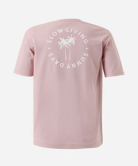 camiseta juvenil com algodão estampada rosa