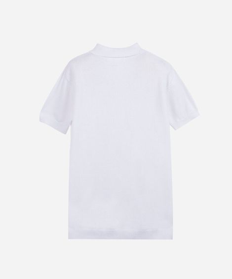 polo infantil de tricot manga curta off white