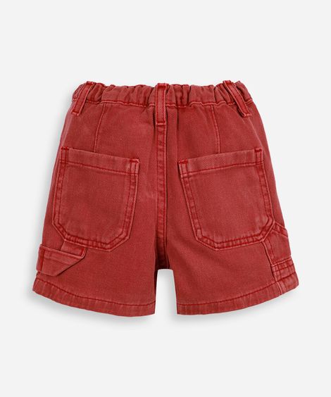 bermuda shorter infantil de algodão vermelho