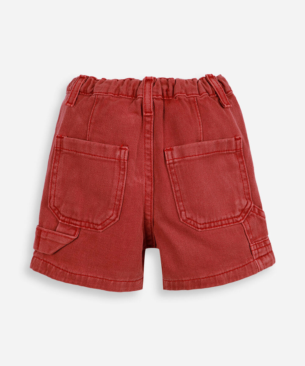 bermuda shorter infantil de algodão vermelho