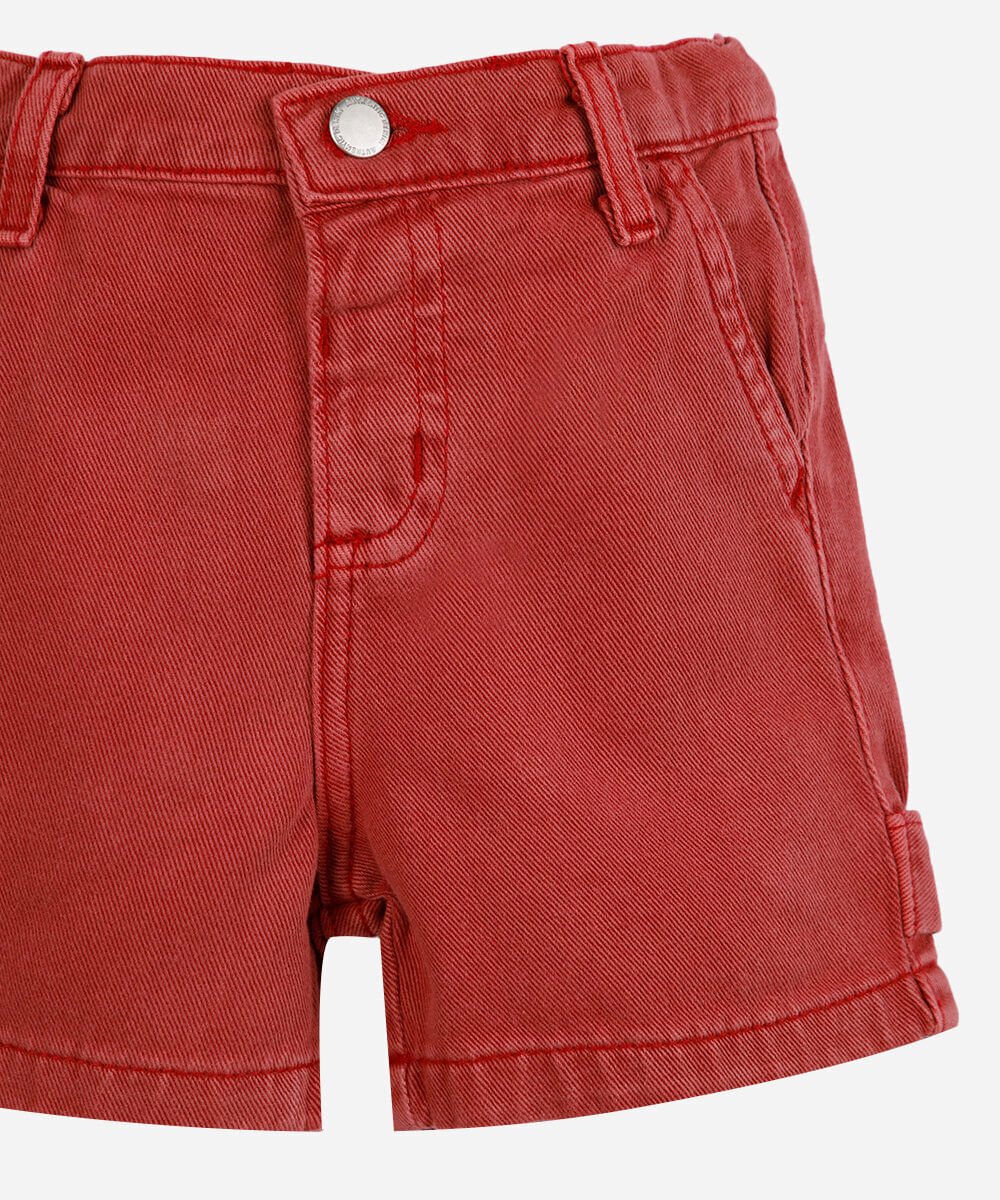 bermuda shorter infantil de algodão vermelho