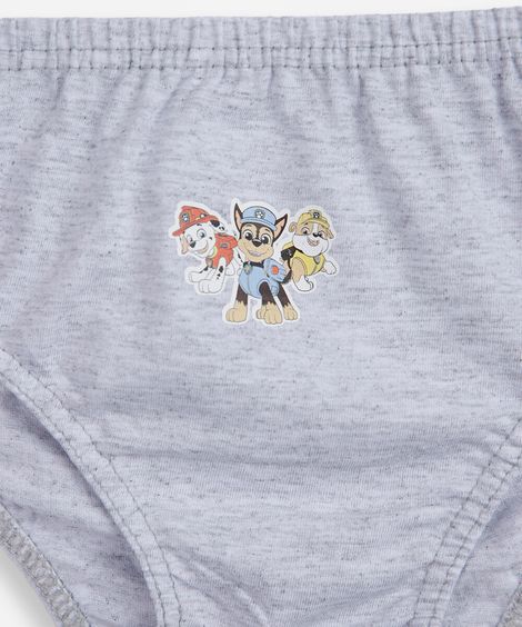 kit de 3 cuecas infantis de algodão patrulha canina colorido