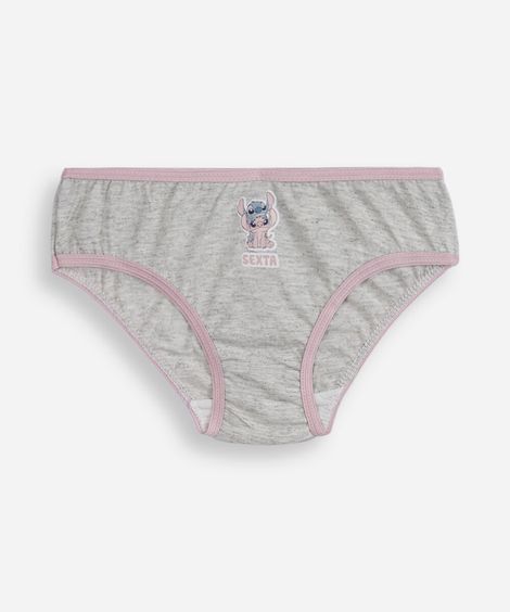 kit de 7 calcinhas infantis stitch colorido