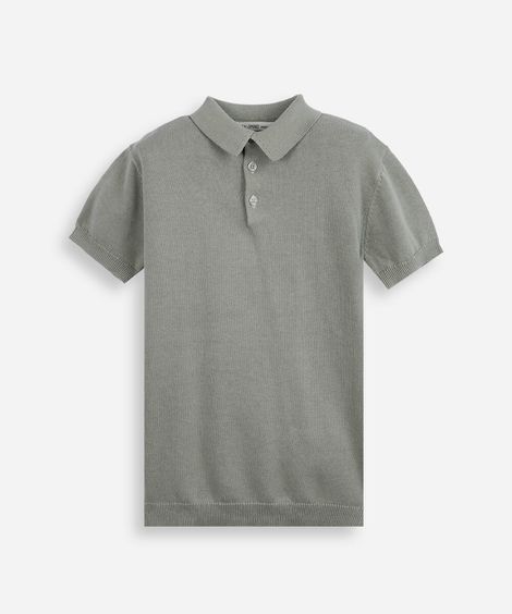 polo infantil de tricot manga curta verde