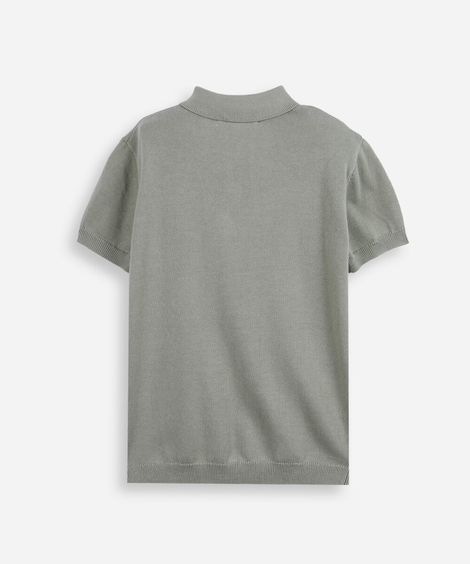 polo infantil de tricot manga curta verde