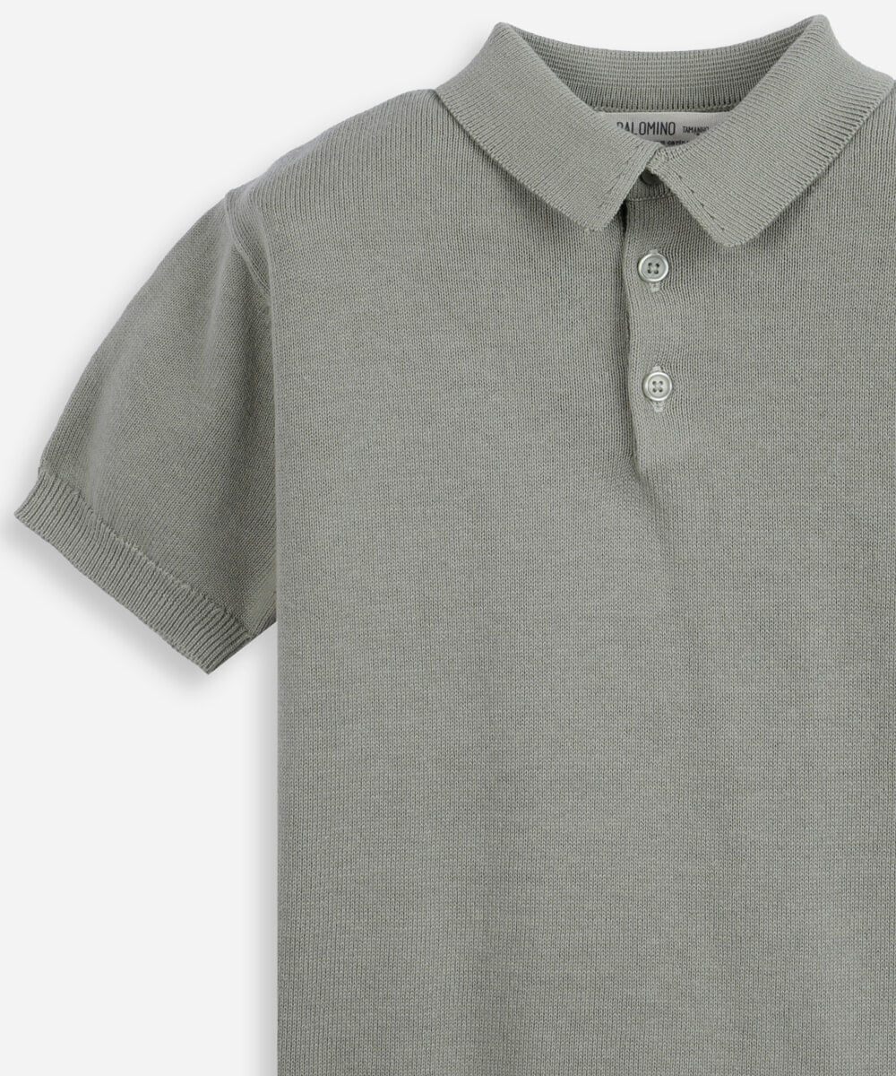 polo infantil de tricot manga curta verde