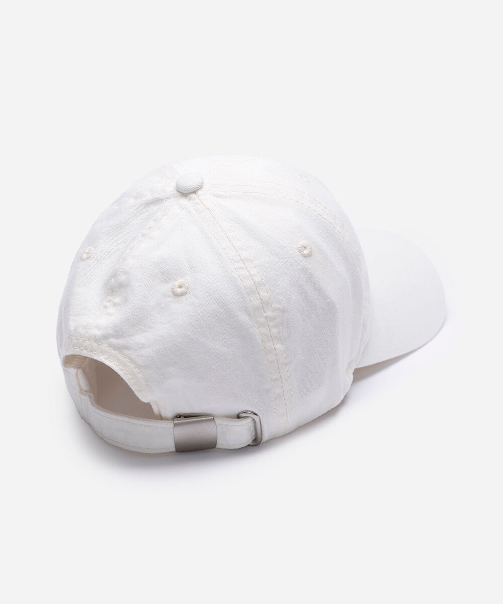 boné aba curva de sarja bordado off white