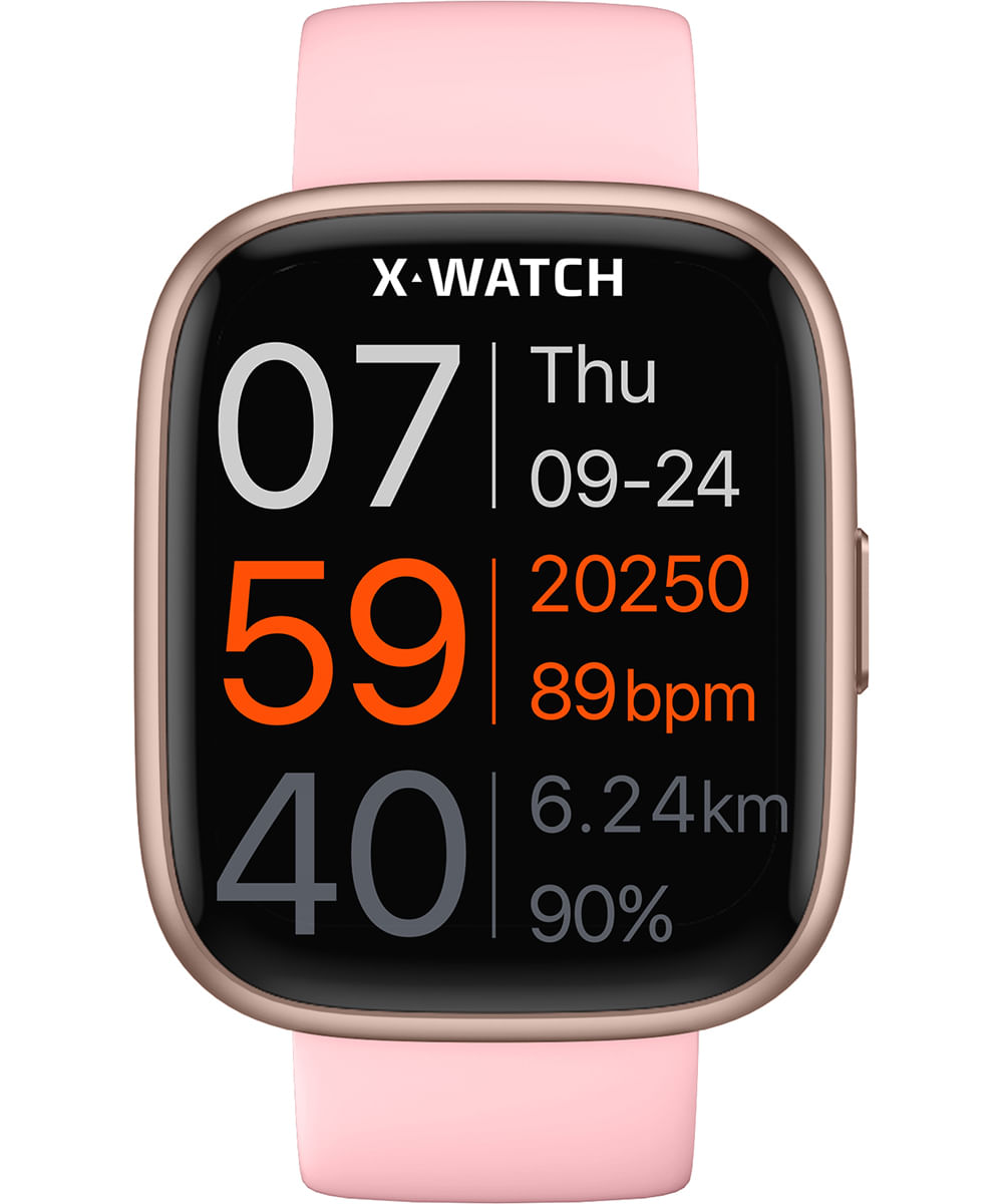 smartwatch feminino x watch xswuqpi006apxrx rosa