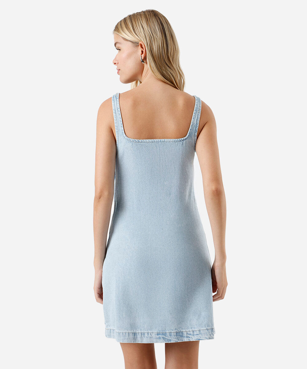 vestido curto feminino jeans com brilhos azul