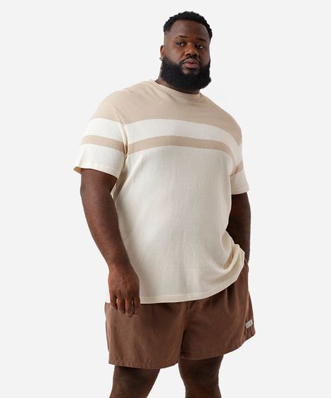 short masculino de poliamida plus size marrom