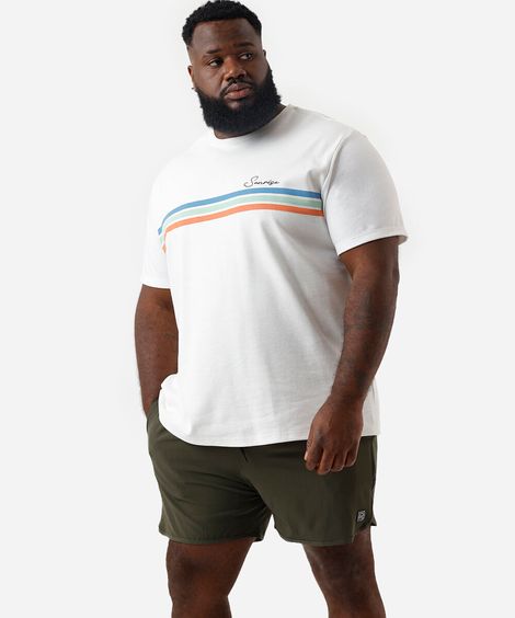 short masculino cós elástico plus size verde