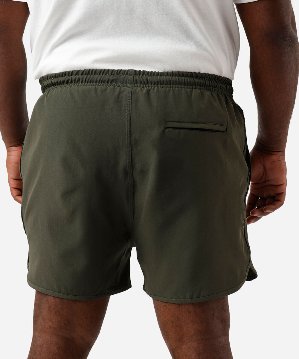 short masculino cós elástico plus size verde