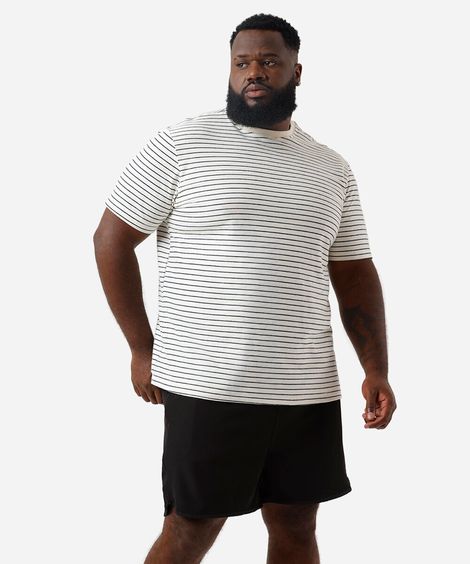 short masculino cós elástico plus size preto