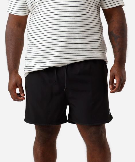 short masculino cós elástico plus size preto
