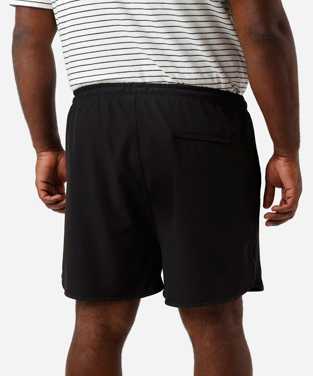 short masculino cós elástico plus size preto