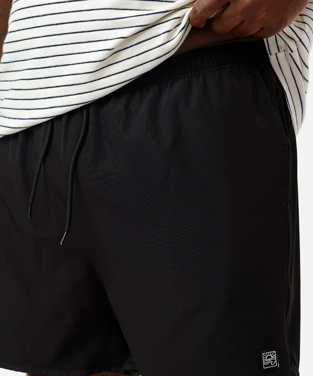 short masculino cós elástico plus size preto
