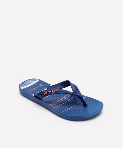chinelo infantil com listras rider azul
