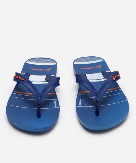 chinelo infantil com listras rider azul