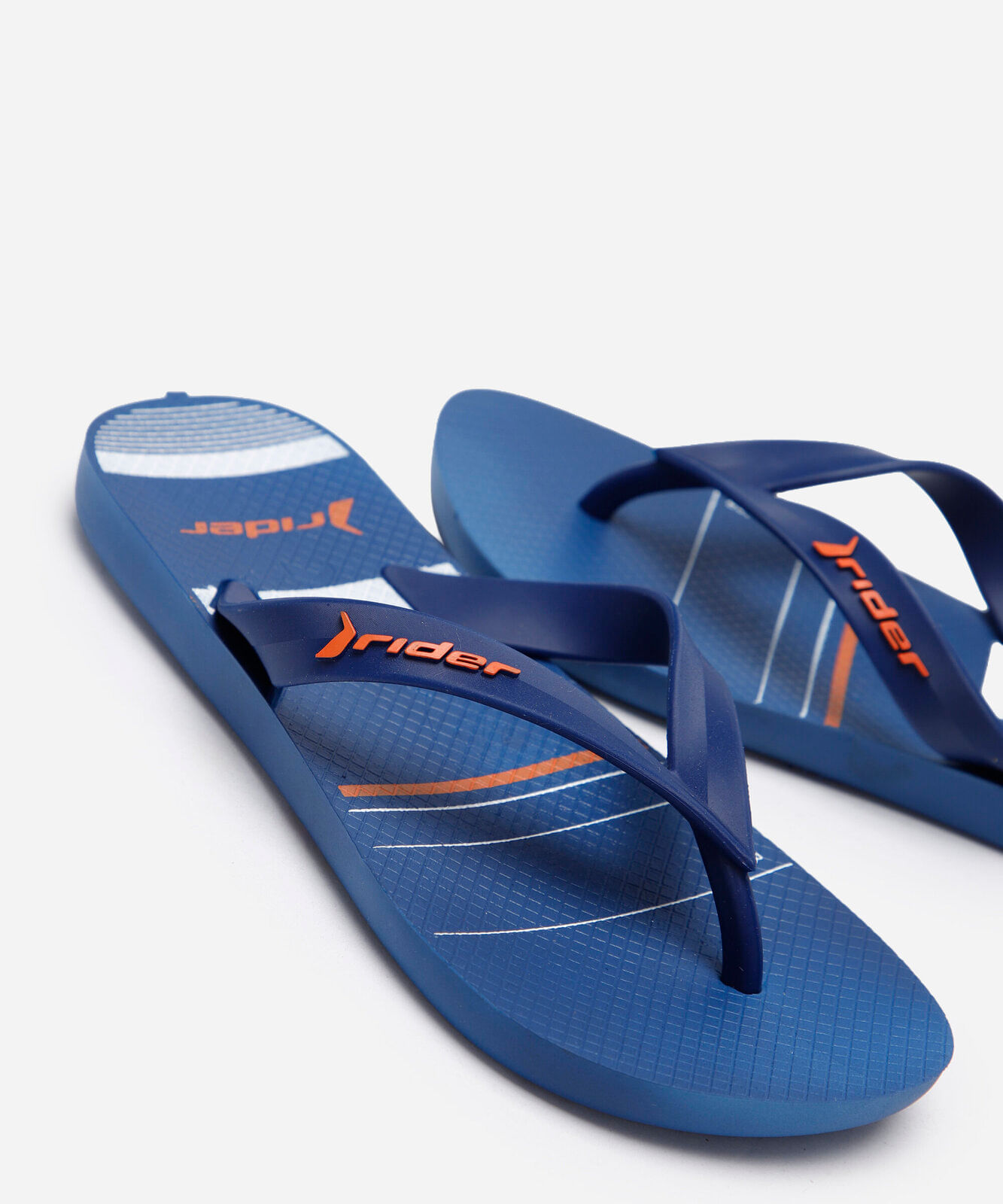 chinelo infantil com listras rider azul