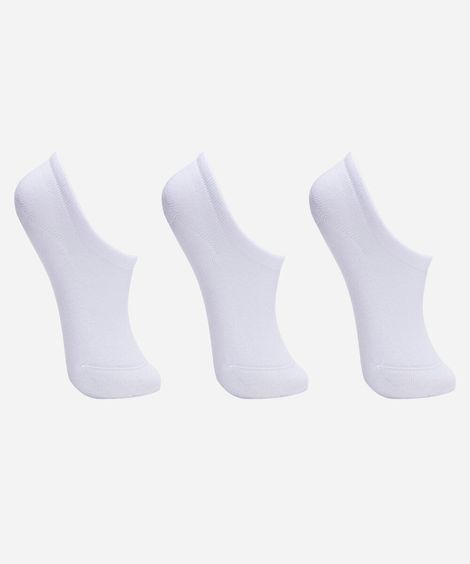 kit de 3 meias sapatilha lupo branco