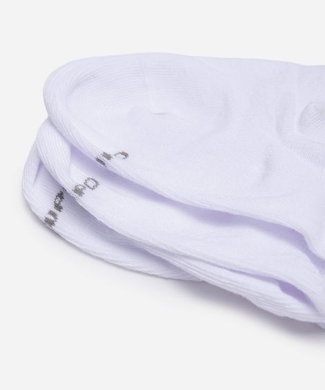 kit de 3 meias sapatilha lupo branco