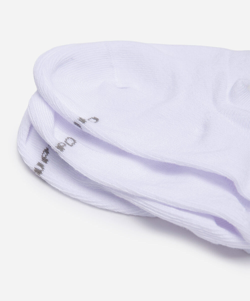 kit de 3 meias sapatilha lupo branco